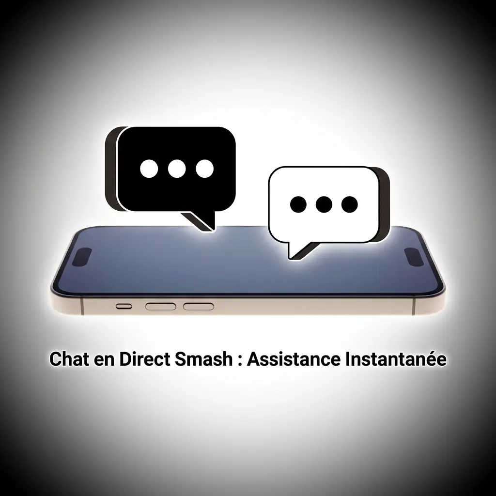 Interface de chat en direct Smash disponible 24h/24 pour assistance instantanée en français et anglais