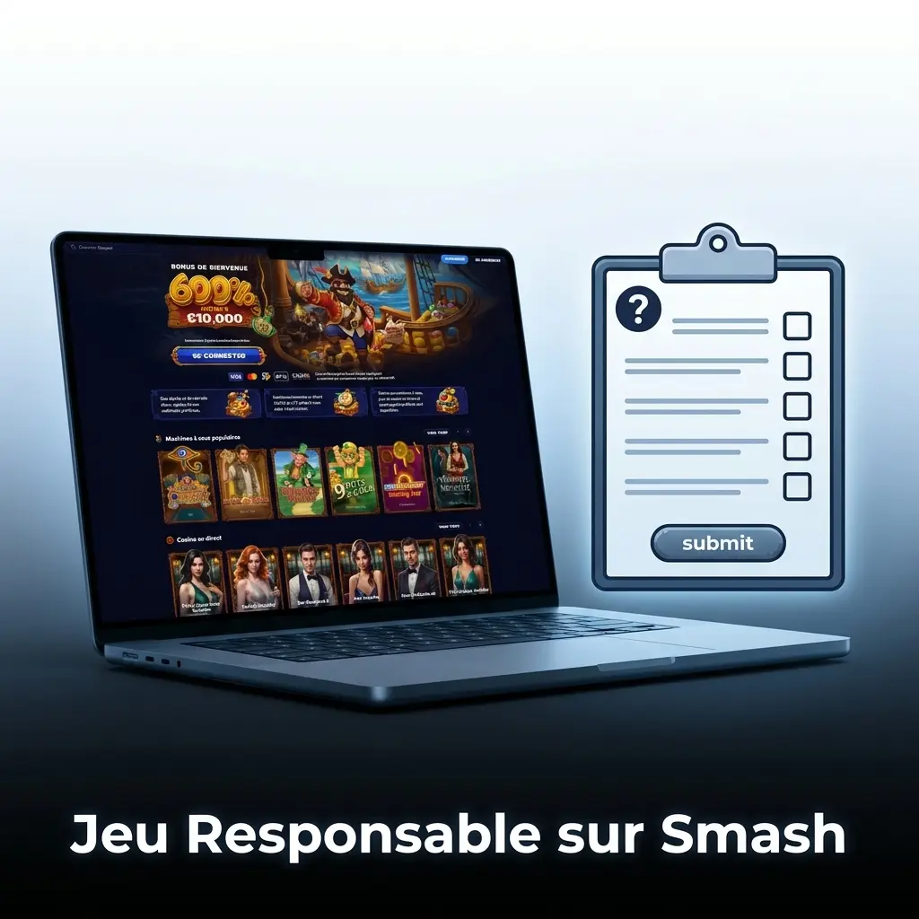 Jeu responsable sur Smash : outils de contrôle, limites de dépôt et options d'auto-exclusion pour jouer sereinement.