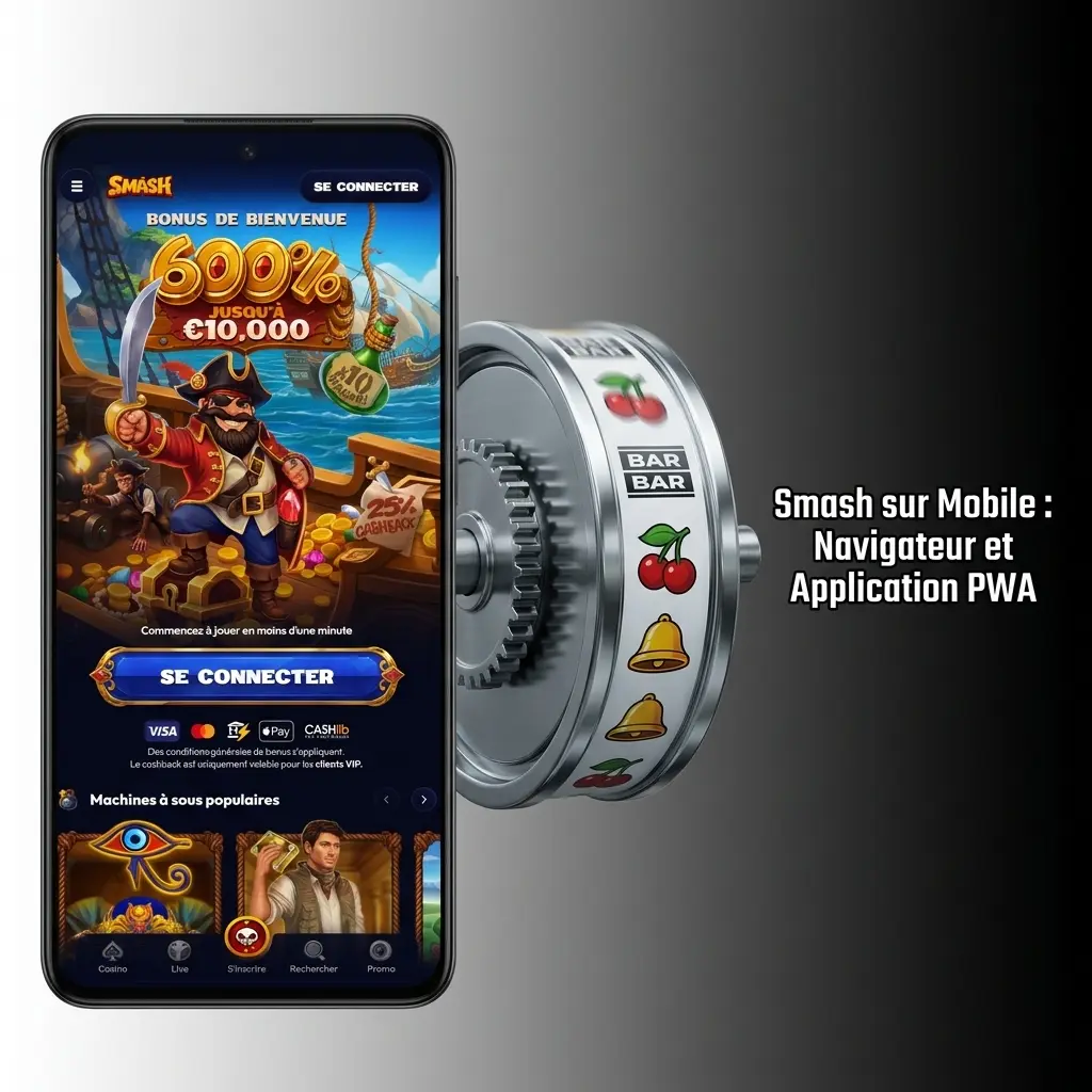 Smash sur mobile via navigateur ou application PWA Android iOS, installation facile sans téléchargement requis