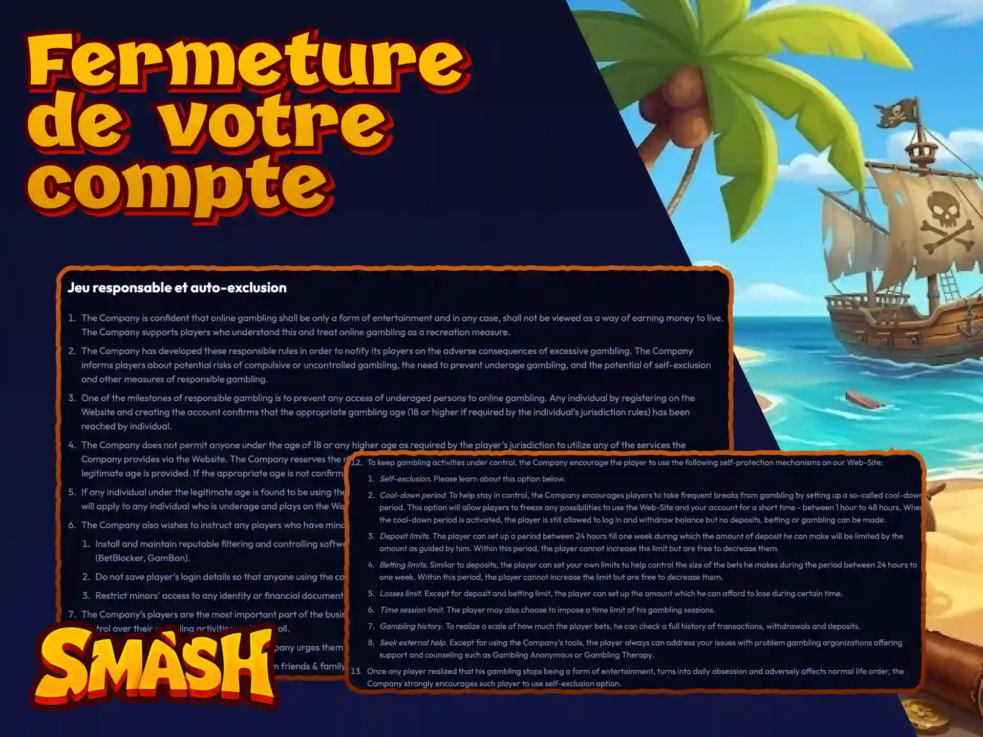 Étapes pour fermer votre compte Smash France si vous ne souhaitez plus utiliser la plateforme.